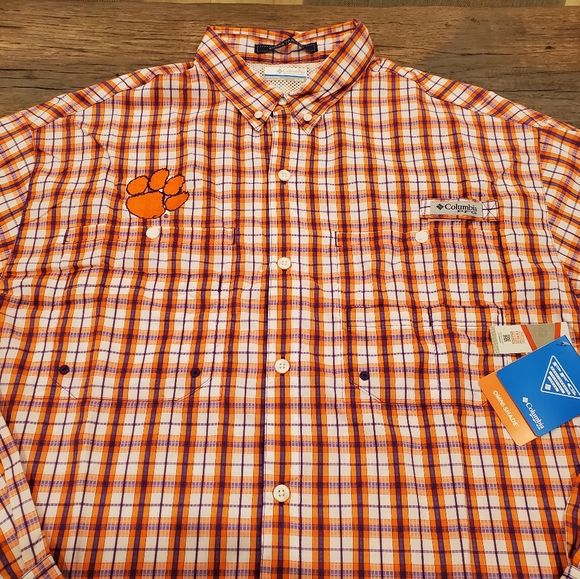 COLUMBIA PFG X CLEMSON TIGERS SHIRT MENS - Picture 2 of 3